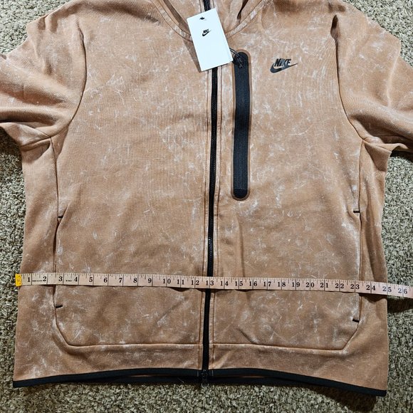 Nike Sportswear Tech Fleece Wash Full Zip Hoodie Men's Size XL DM6515-215 Brown - Picture 6 of 12